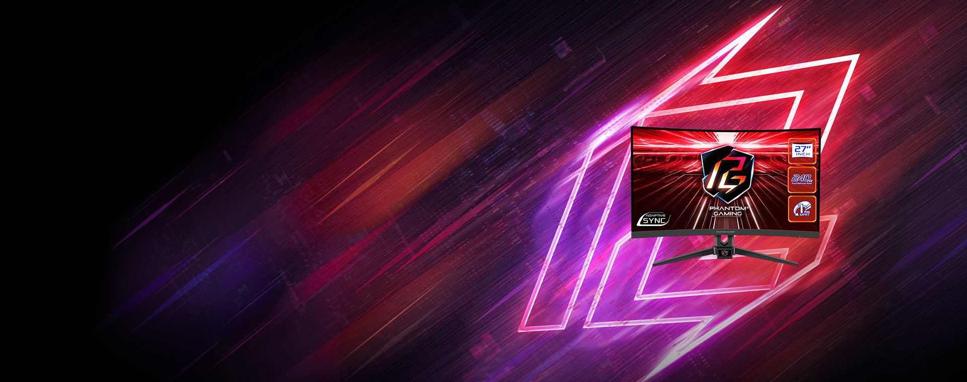 ASRock Phantom PG27F15RS1A 27" FHD 1920 x 1080 240 Hz (144Hz and higher) Adaptive Sync Builtin